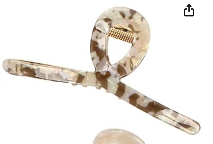 Big Hair Claw Clip Butterfly for Women 4.5″ Acetate in Leopard Gray, Large