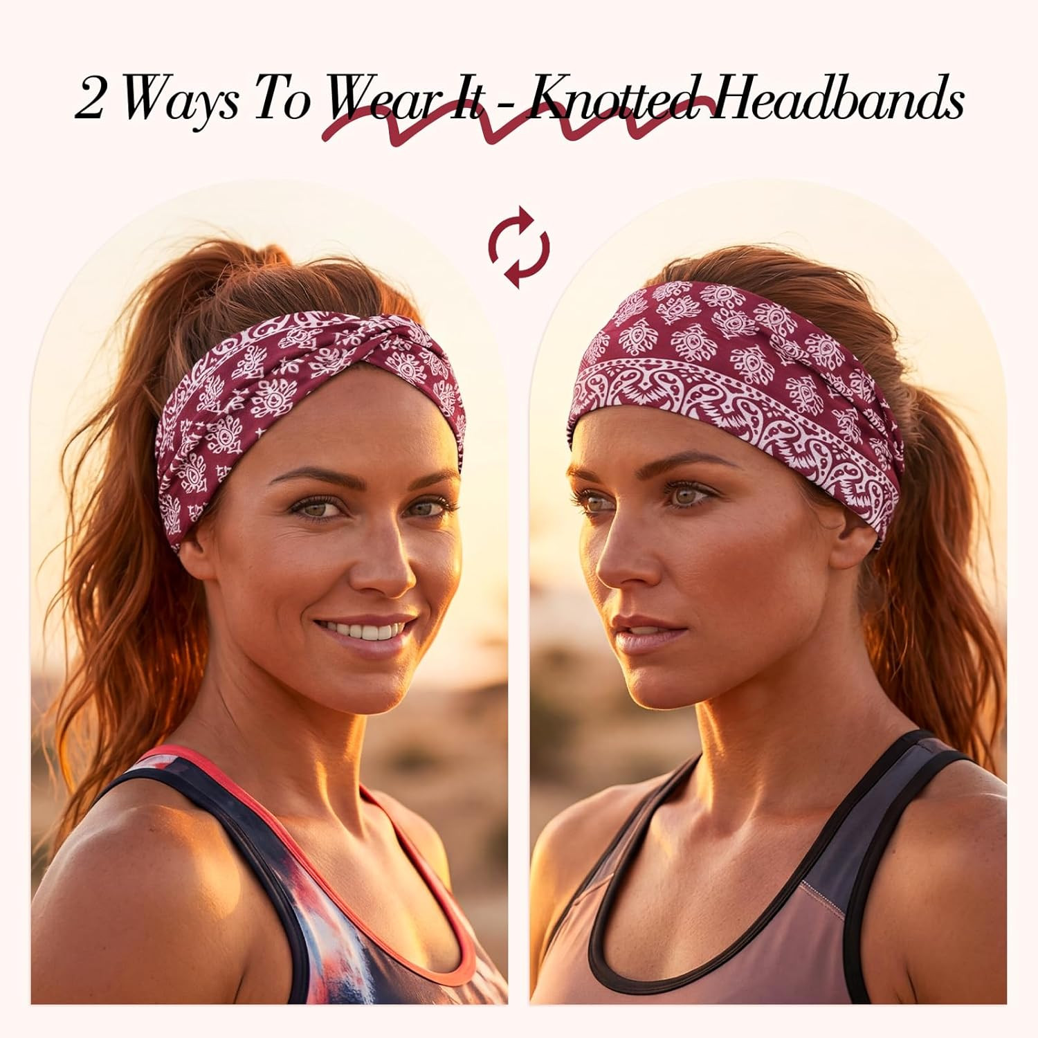 8 Pcs Boho Headbands for Women Wide Cloth Knotted Hair Bands | Elastic Fashion H