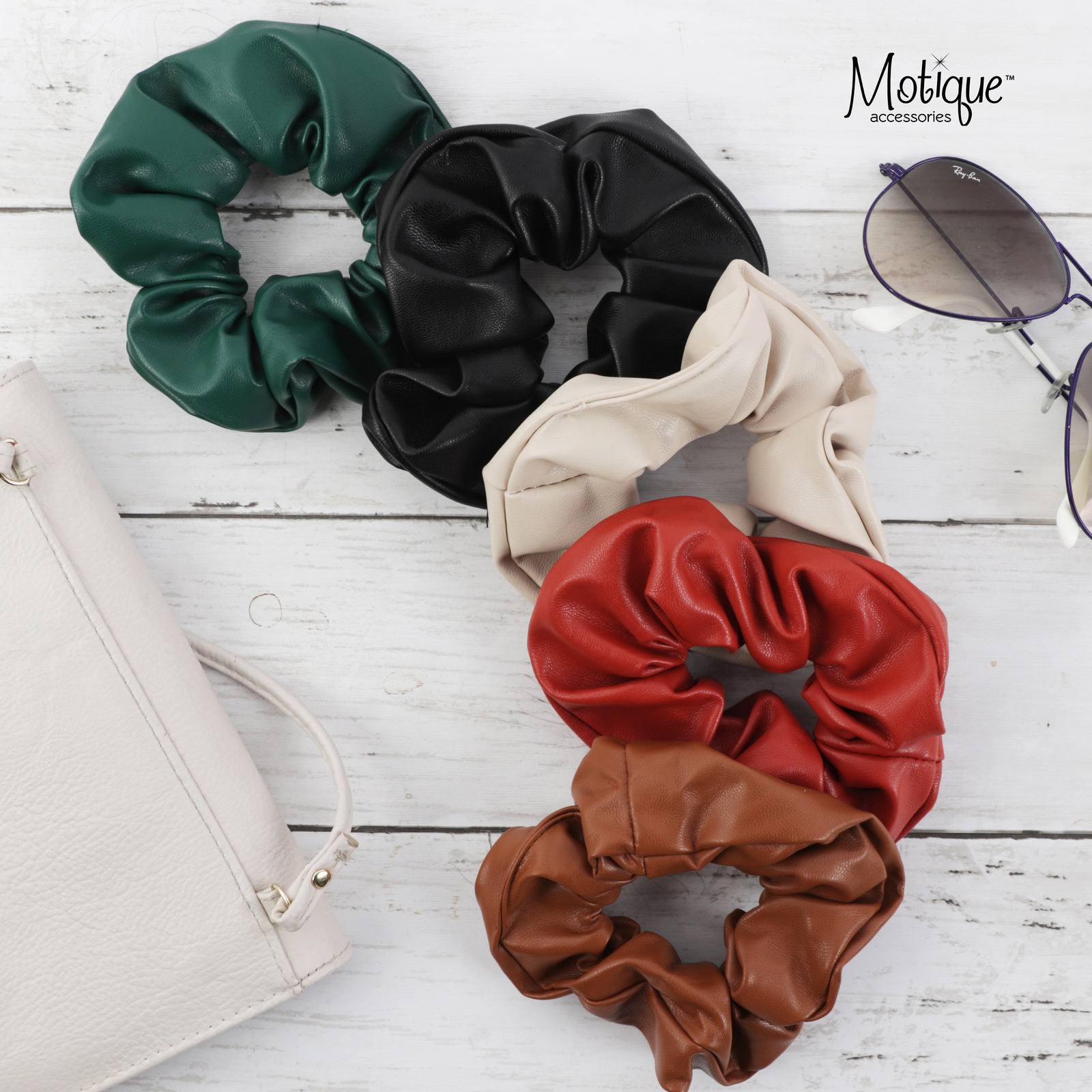 Vegan Leather Look Scrunchie