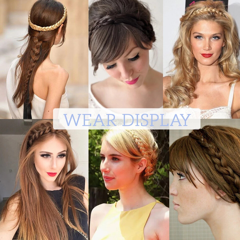 Natural Hair Band Plaited Headband Braided & Elastic Band Hair Extensions