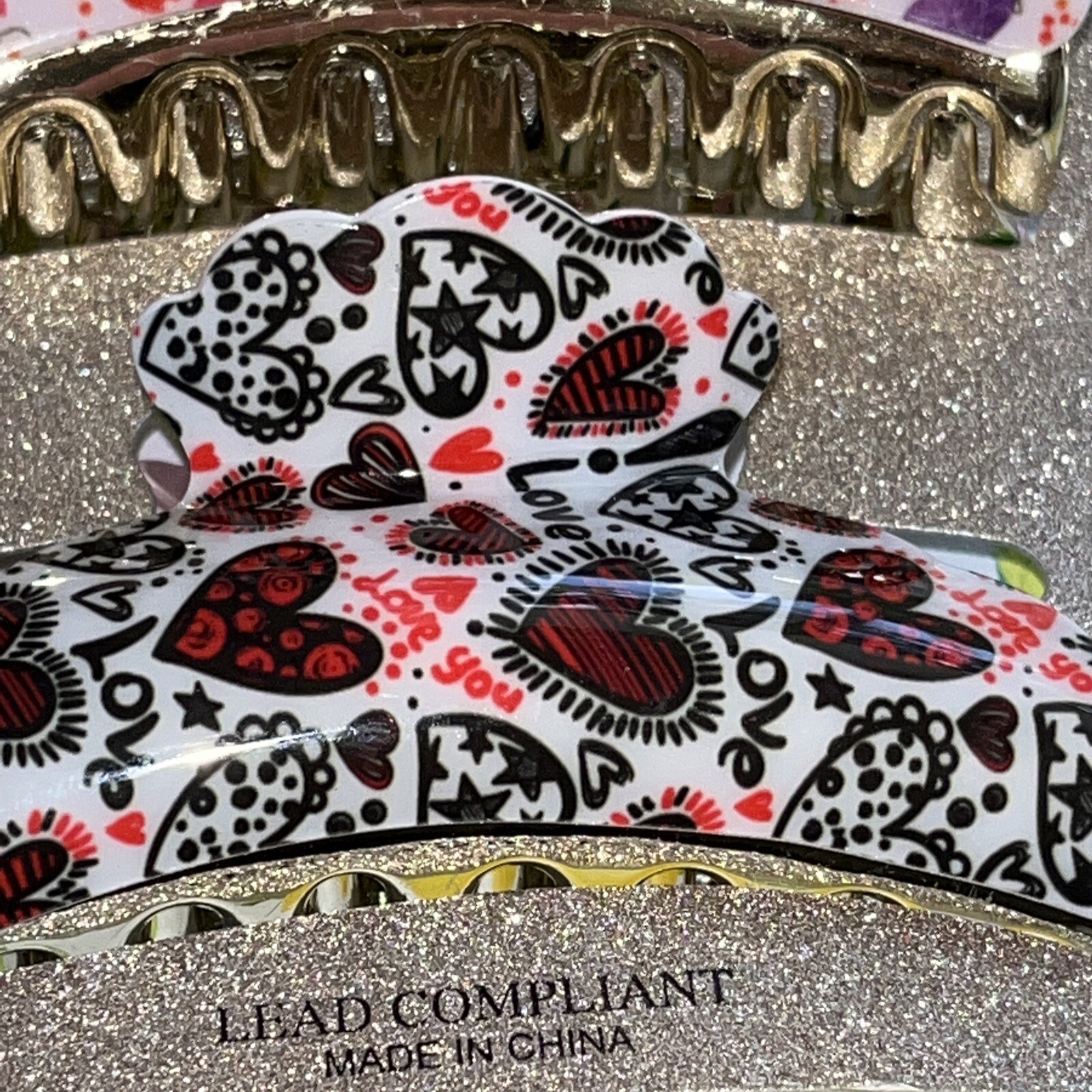 NATASHA HAIR CLIPS HEARTS -Lead Compliant- 👀 😍 New Set of 2