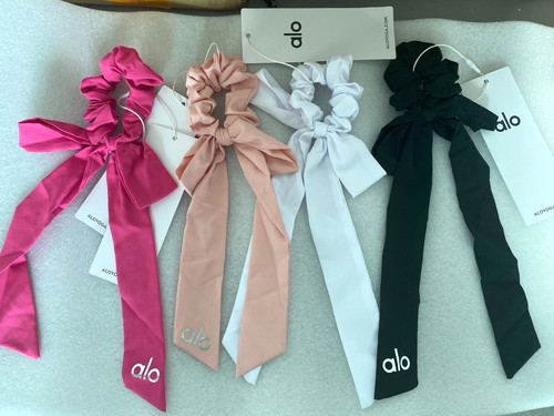 New Yoga Bow Hair Tie Scrunchie Love Knot Ballet Pink/Rose Red OS