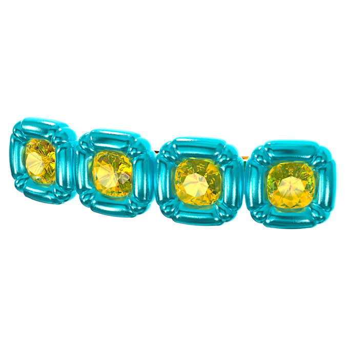 Swarovski Dulcis hair clip Cushion cut crystals Blue #5617239 New in Box $250