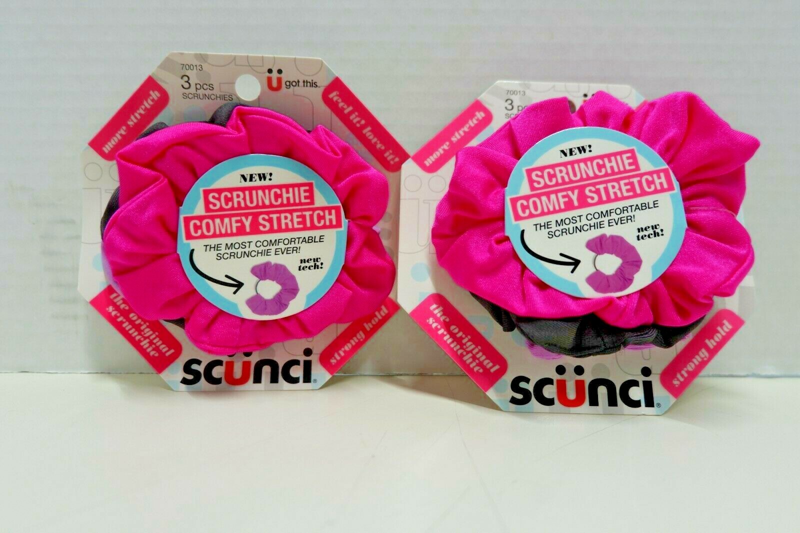 6 Scunci Comfy Stretch Scrunchies The Original Scrunchie 2 Packs, 3 In Each Pack