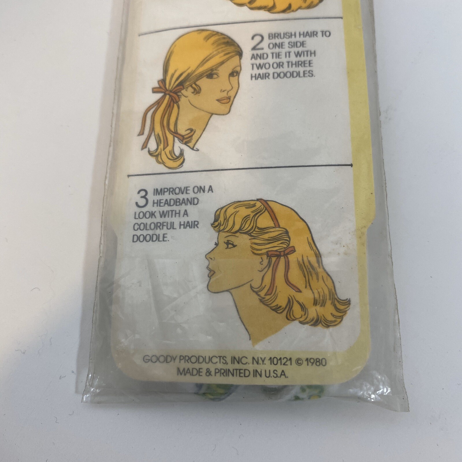 Vtg 1980 Goody Shoelace Hair Doodles #9547 Tennis Jogging Theme