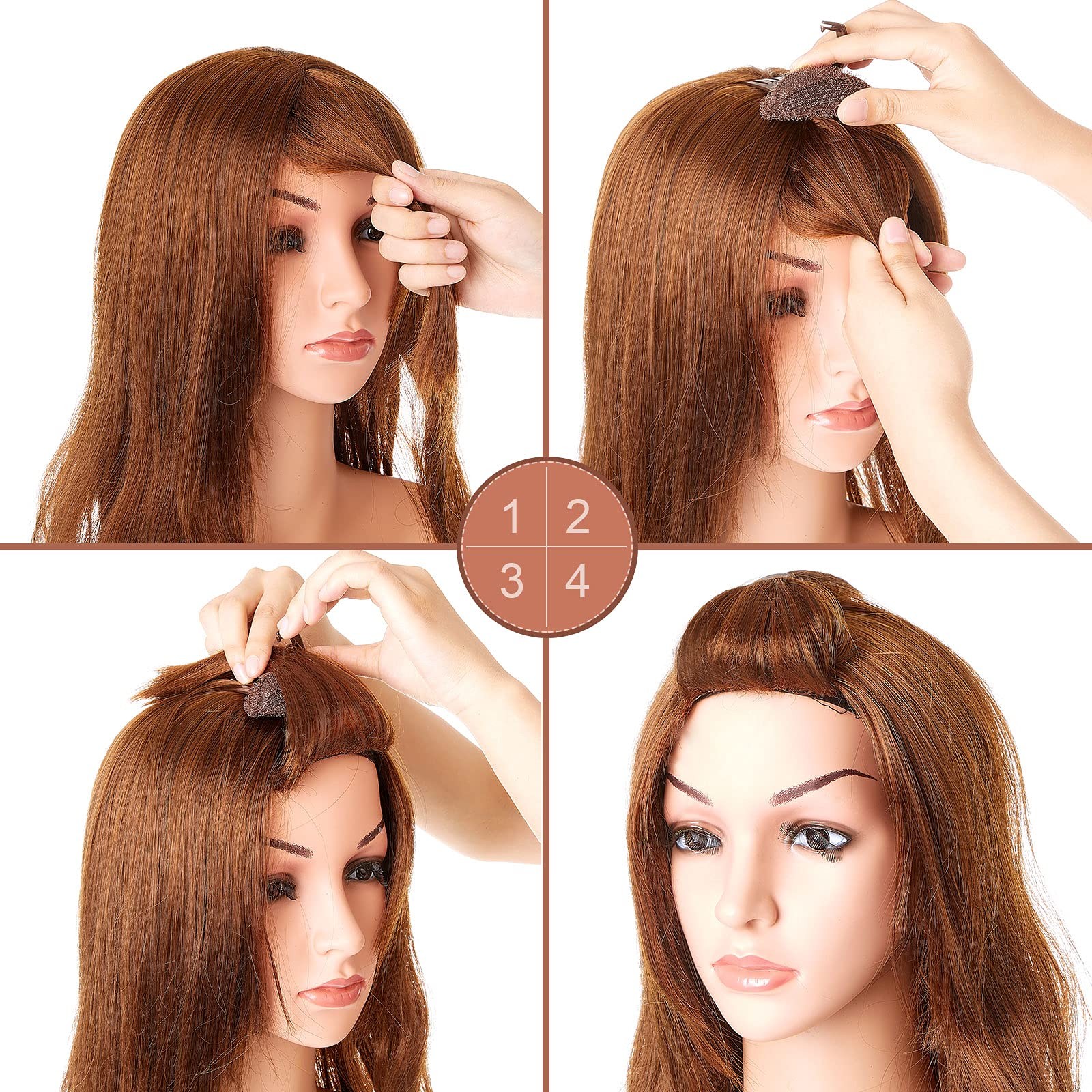 4 Pcs Invisible Fluffy Hair Clip Puff Hair Head Cushion Sponge Filler with Cl…