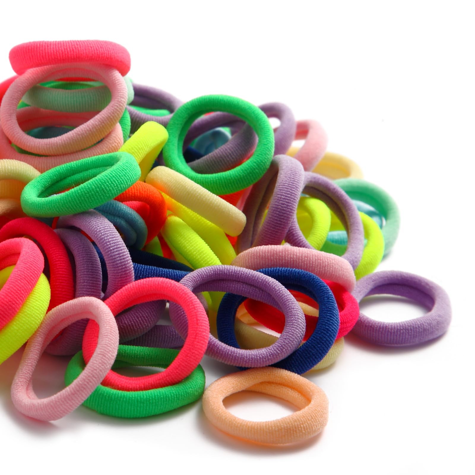 -100 PCS Hair Ties, Elastics, Accessories for Girls Women, Seamless Cotton To…