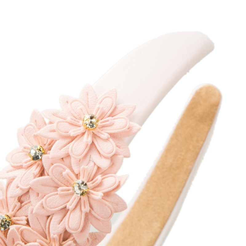 Leather Headband Flower Hairband Multiple Layer Headwear Perfect for Any Look