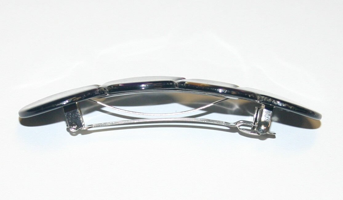 Joined Oval Barrette Metal Hair Clip Marbled Abstract Wahba Boho Made in Italy