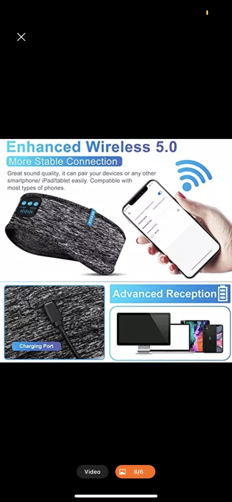 Sleep Wireless Bluetooth Headband Perfect for Air travel,￼ Jogging,￼ Work out￼,