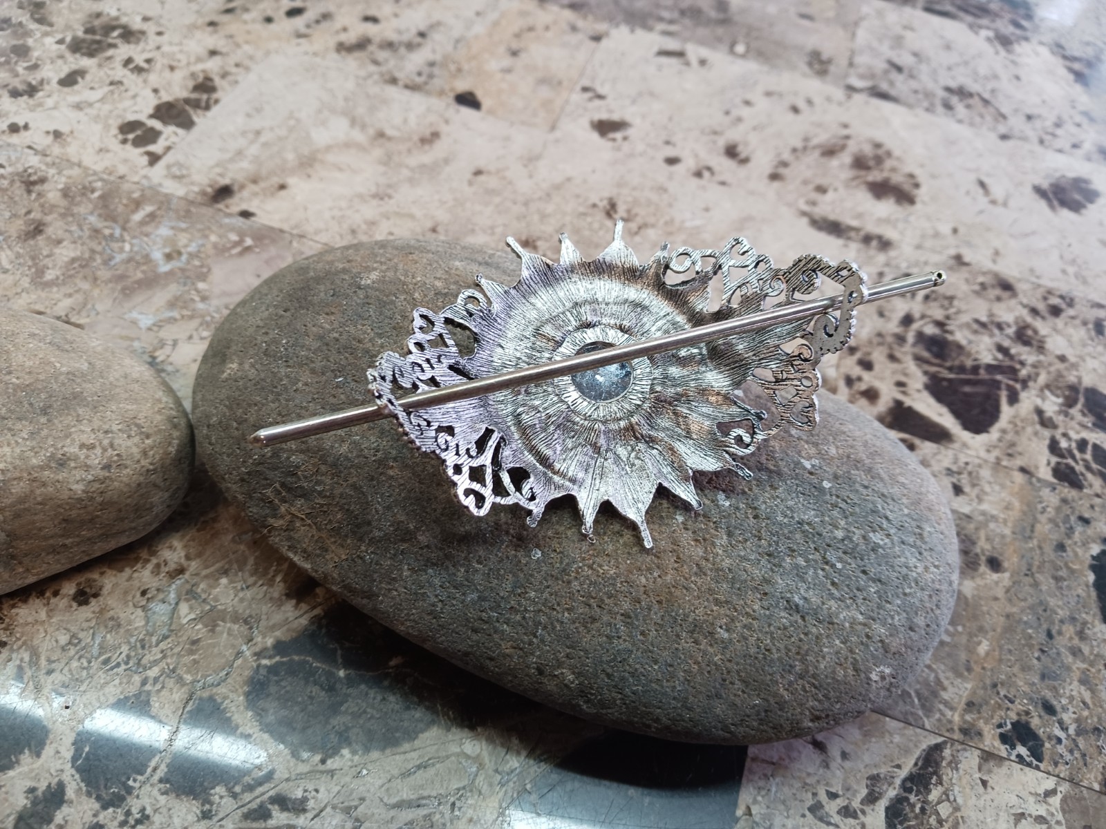 Triple Moon Celtic Knot Hair Pin