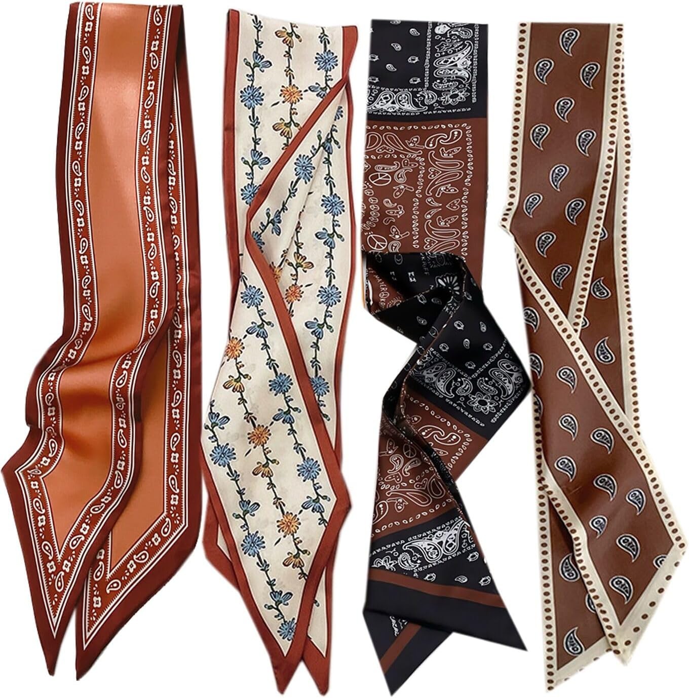 4Pcs Bag Handle Ribbon Hair Band Neck Scarf Fashion Skinn Elastic Strap
