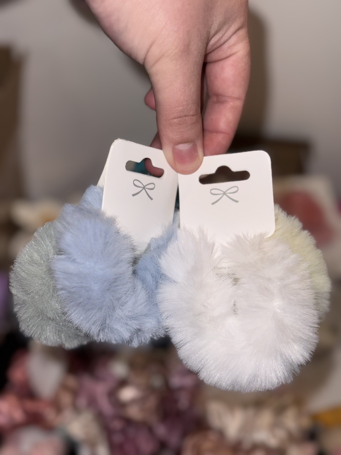 6 Multicolor Faux Fur Scrunchies