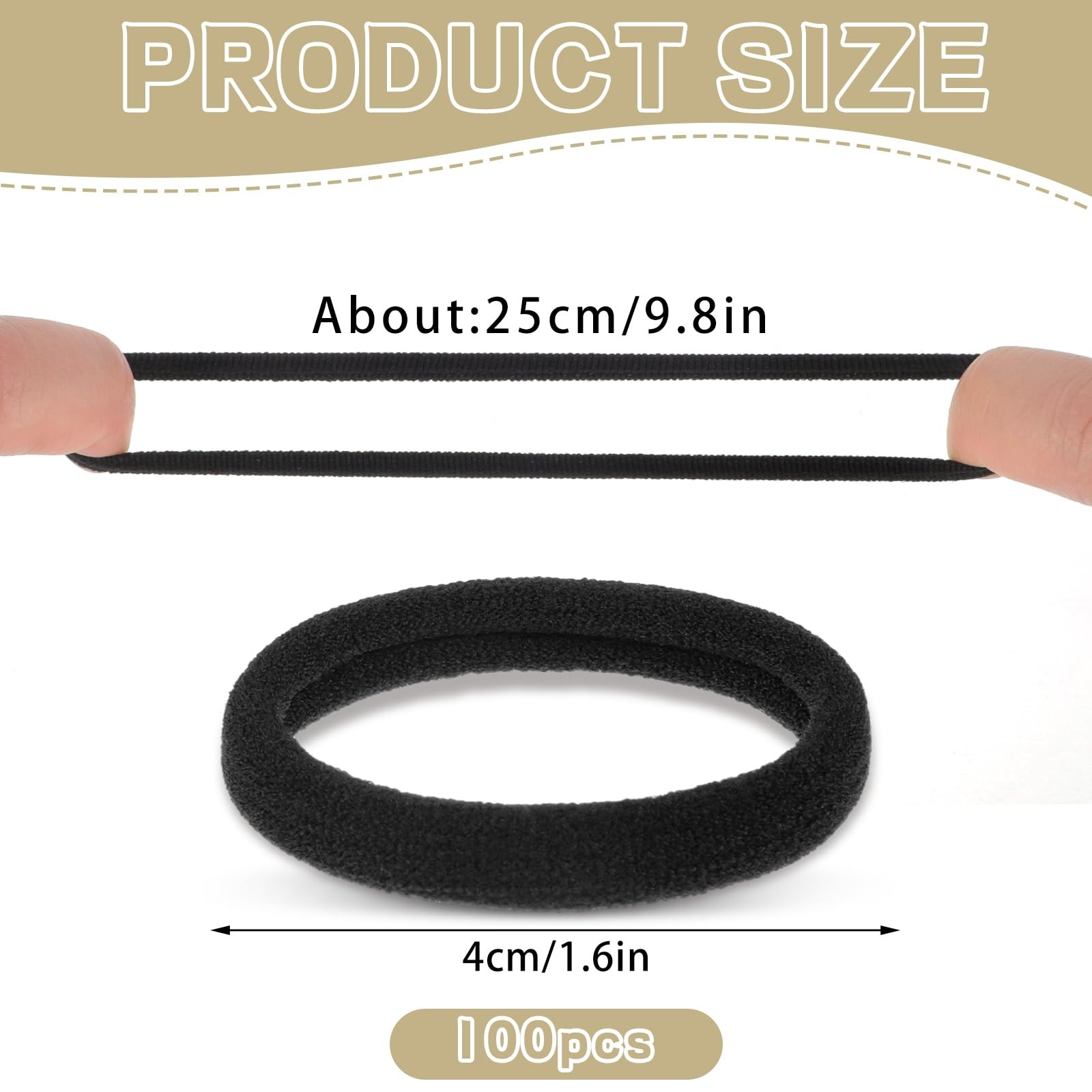 100 Pcs No Damage Seamless Hair Ties Rubber Bands Elastic Ponytail Holders