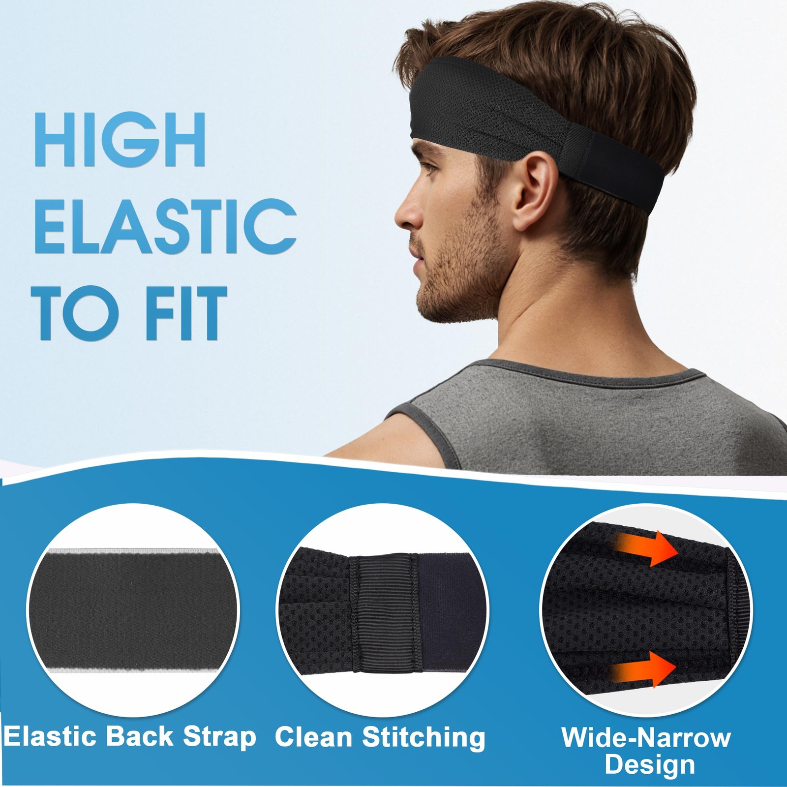 Cooling Sports Headbands for Men 4 Pack: Instant Cooling Moisture Wicking Swe…