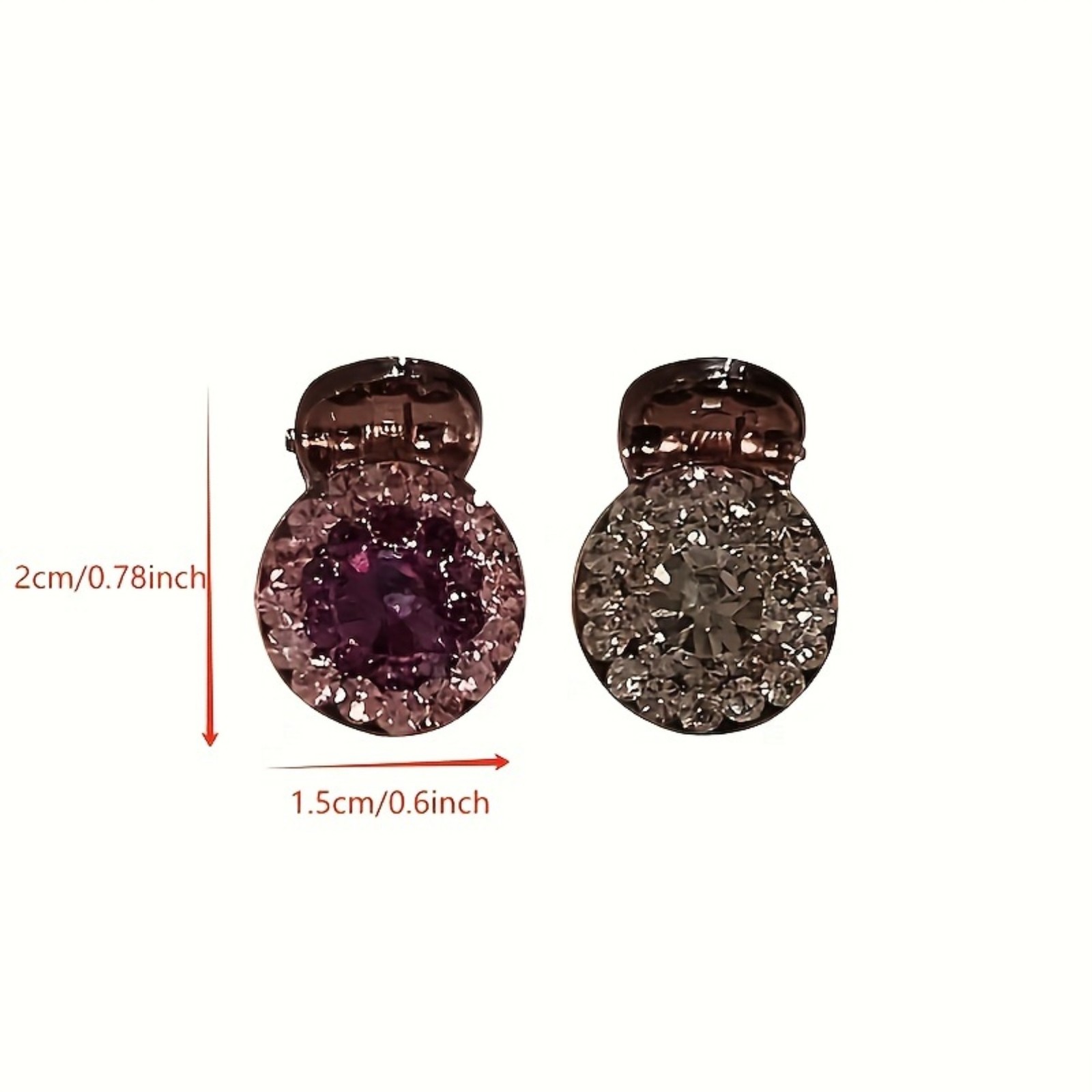 4 Pieces Shiny Rhinestone Mini Hair Clips Random Color Sweet Princess Style