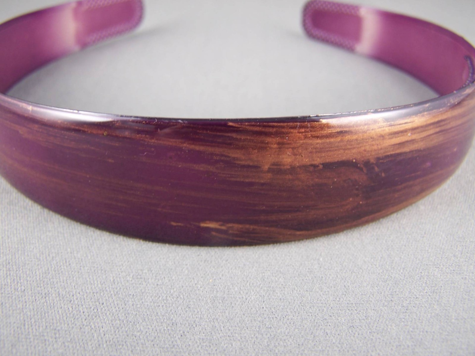 Purple Gold brush stroke plastic 1 inch wide headband hair band accessory teeth