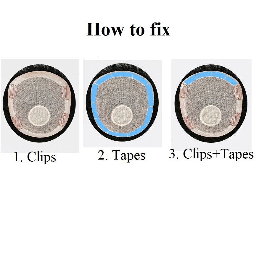 7″x8″Cap Fashion Curl Wavy 100% Human Hair Toupee for Men,with Realistic Whirl
