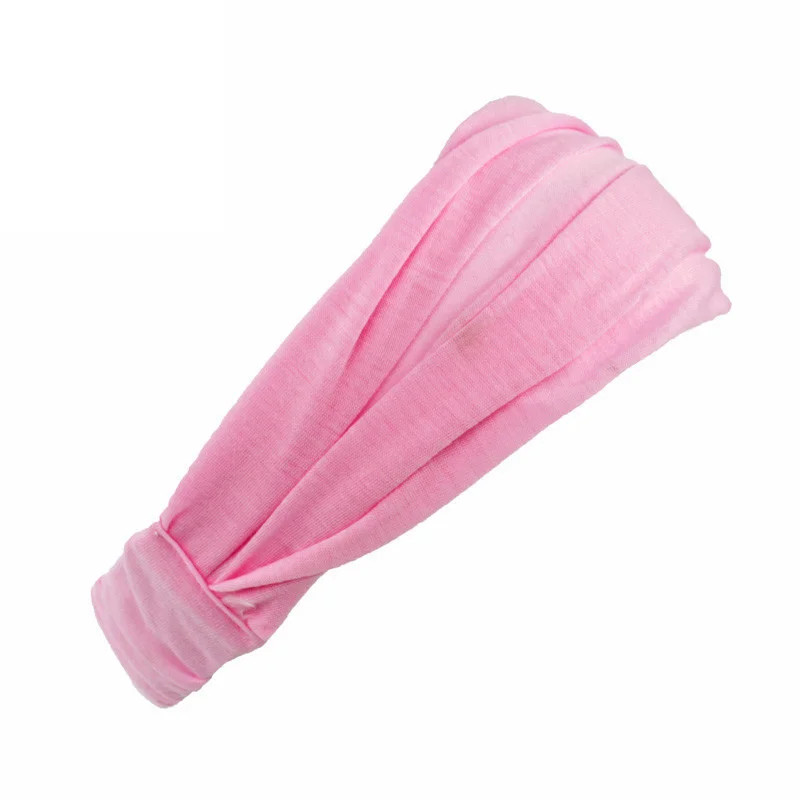 Summer Women Cotton Headband Elastic Wide Soft Sports Yoga Knotted Sweatband