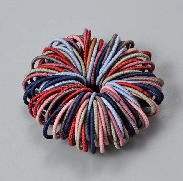 New 100/lot Hair bands Girls Candy Color Elastic Rubber Band Hair Hairband
