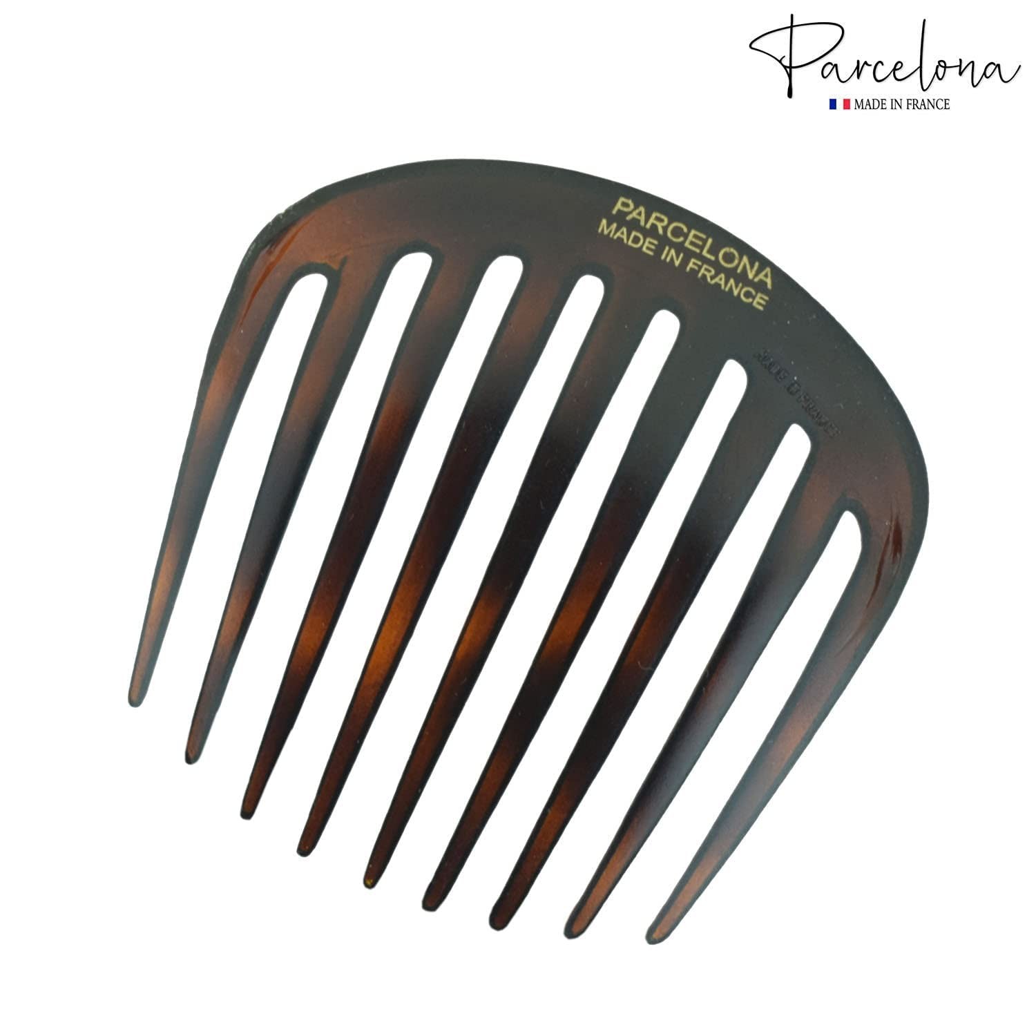 Parcelona French Smooth Edge Celluloid Acetate Hair Side Combs for Women (2 Pcs)