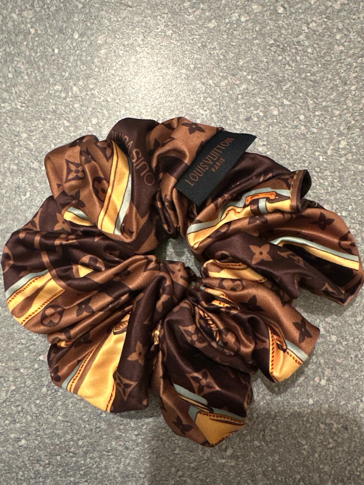 Louis Vuitton Women’s Monogram Logo Silk Oversized Scrunchie