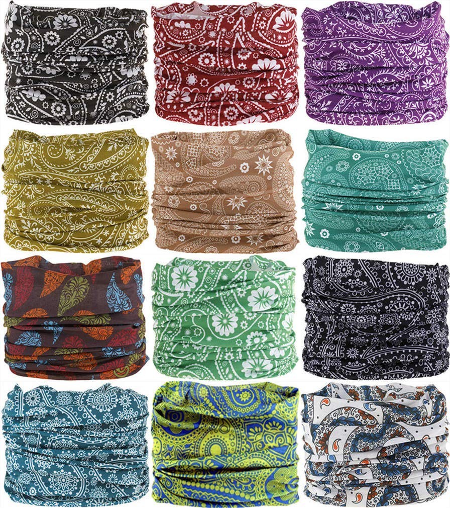 VANCROWN Headwear Head Wrap Sport Headband Regular size, 12pcs.paisley