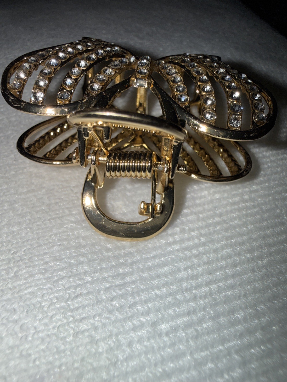 Angel Wings Gold Tone With Rhinestones Small Hair Claw NWOT