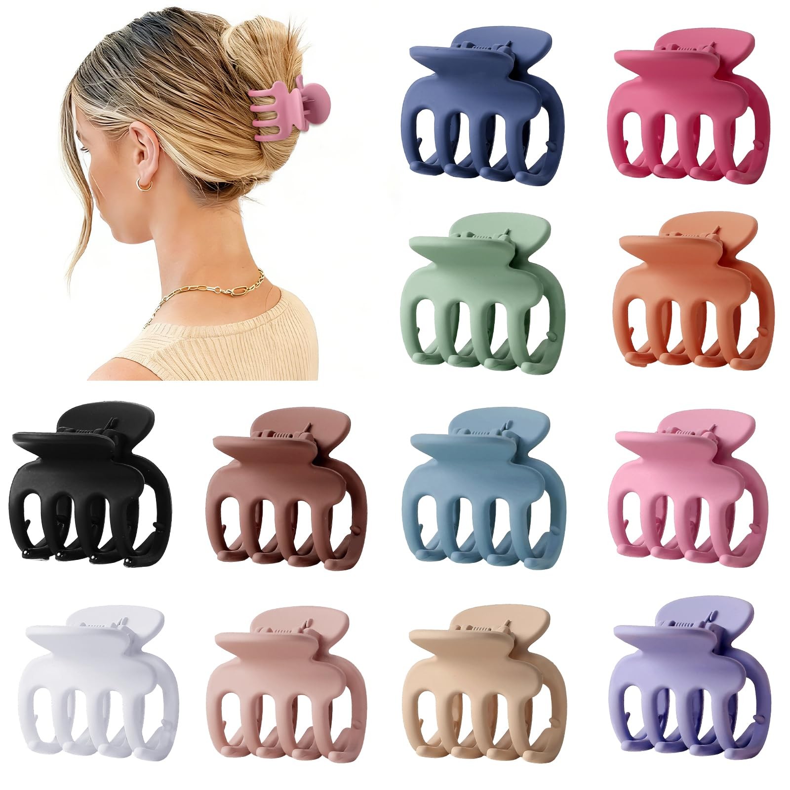 Sisiaipu 12Pcs Hair Clips for Women 1.8 Inch 12 Count (Pack of 1), Colorful