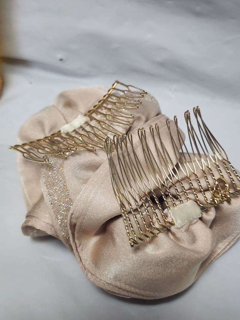 Complex Biz Champagne Beige Scrunchie Large Elastic Hair Accessory