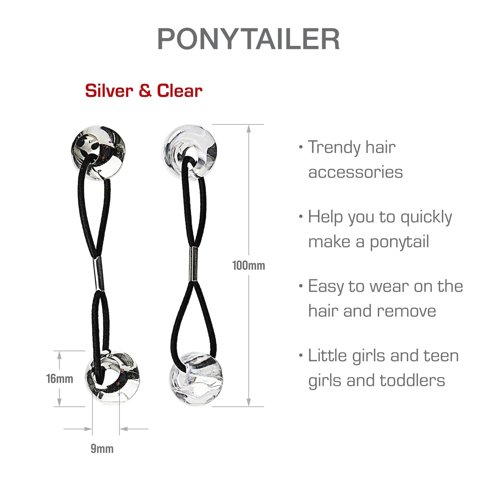 8 Pieces 16mm Ball Hair Ties, Bubble Ponytail Holders for Kids Girls Children…