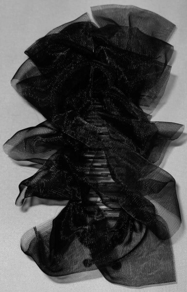 LONG BANANA HAIR CLIP SHEER ORGANZA BOWS FREE USA SHIPPING