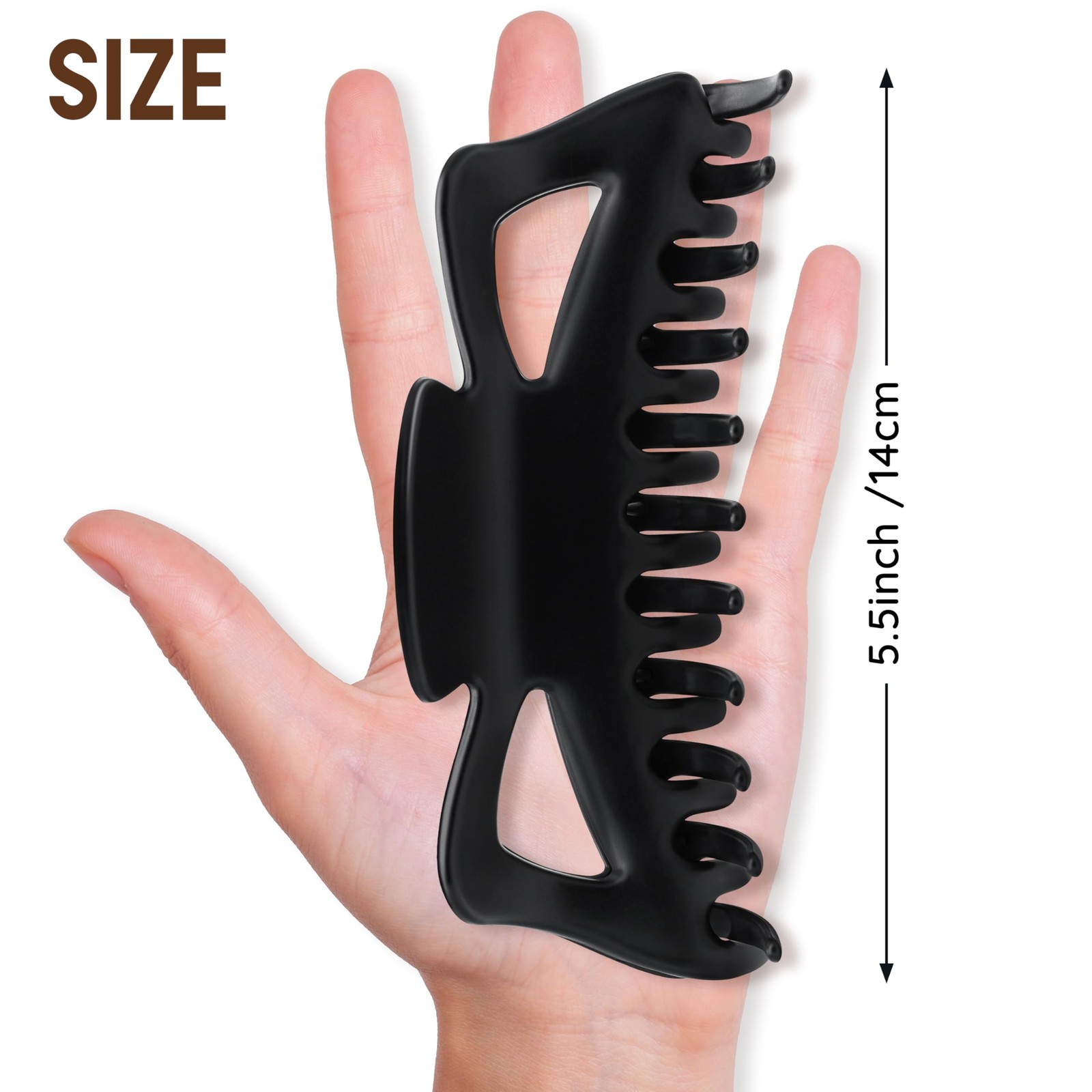 Extra Large Claw Clips for Thick Hair and 1 Count (Pack of 2), Black & Brown