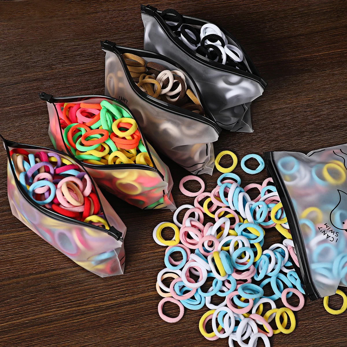 50/100Pcs Hair Bands for Children Colorful Nylon Scrunchie Hair Ties Rubber Band