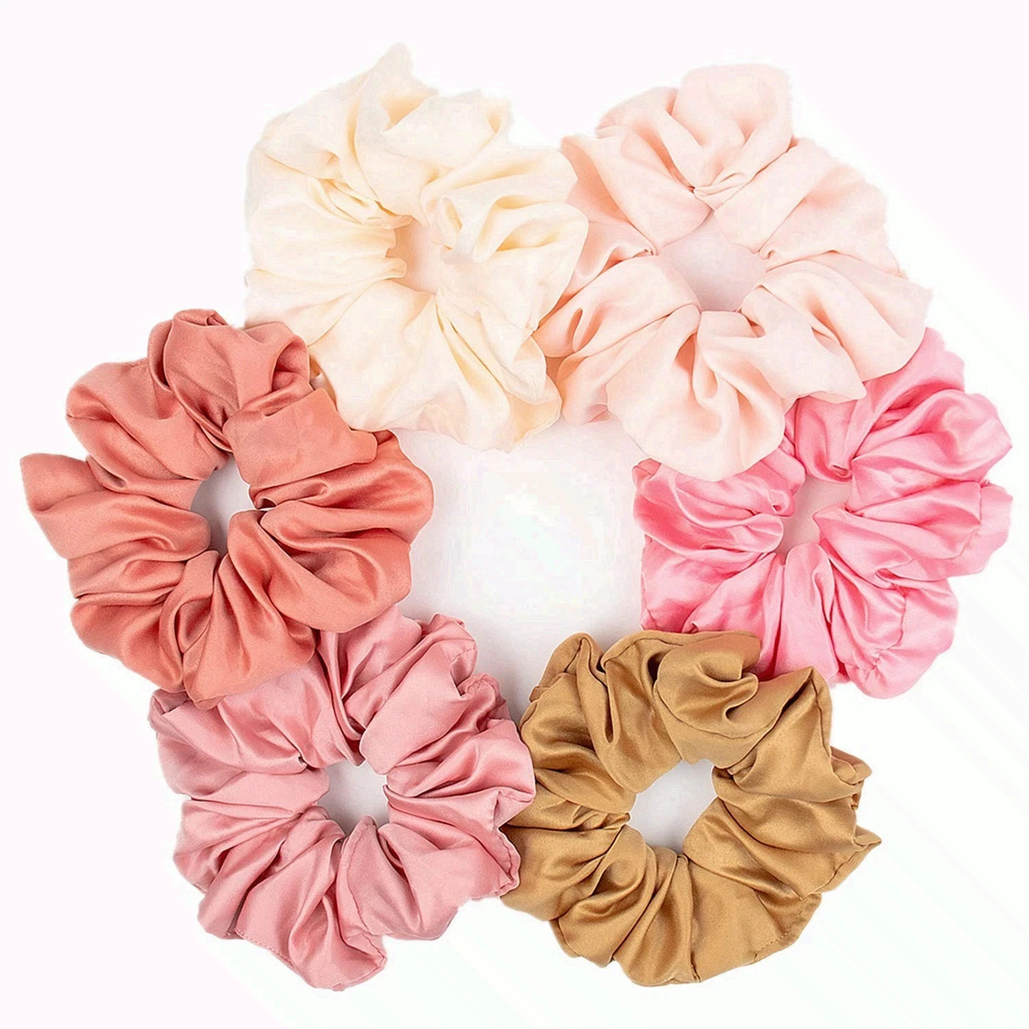 6 Pieces Satin Silk Scrunchies for hair
