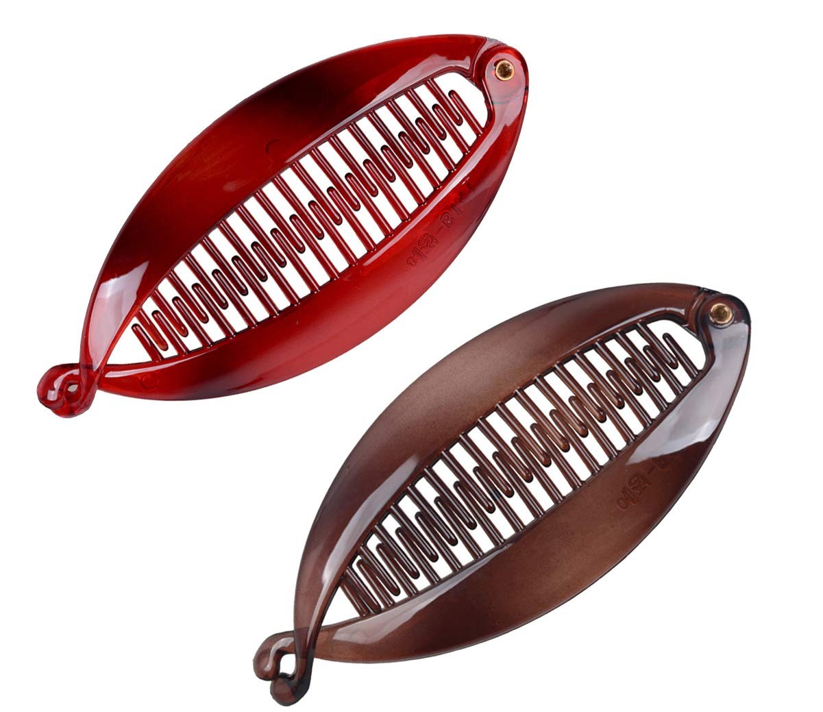 Fodattm 2PCS French Banana Hair Clip Claw Comb Women Lady Large A#