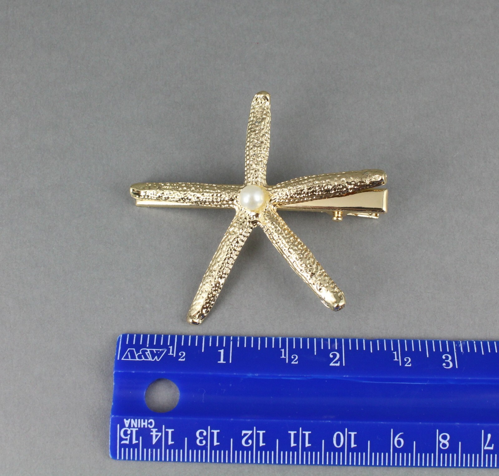Gold Starfish barrette metal hair clip barrette star fish hair clip clamp