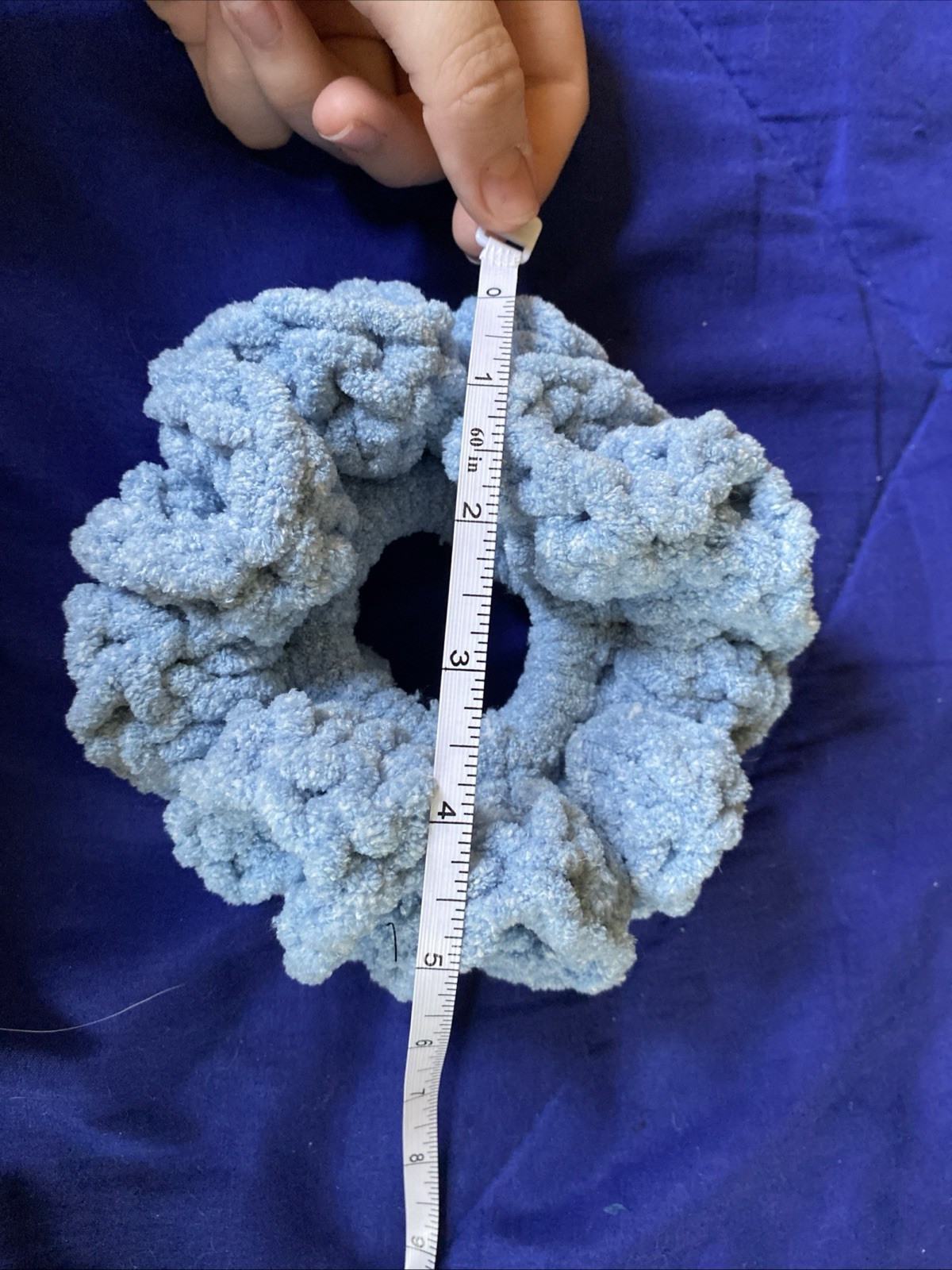 Handmade Crocheted Hair Scrunchie | Blue