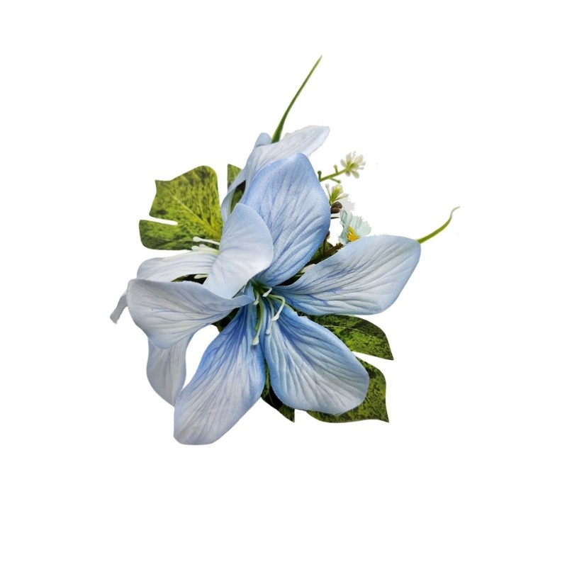 Lightweight Floral Side Hairpin Realistic Lilies Hair Clip For Special Occasion