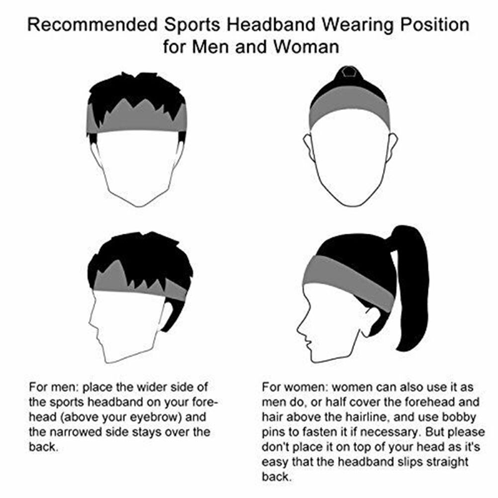 Workout Gym Sweatband Yoga Fitness Headband Elastic Hair Band for Running Sports