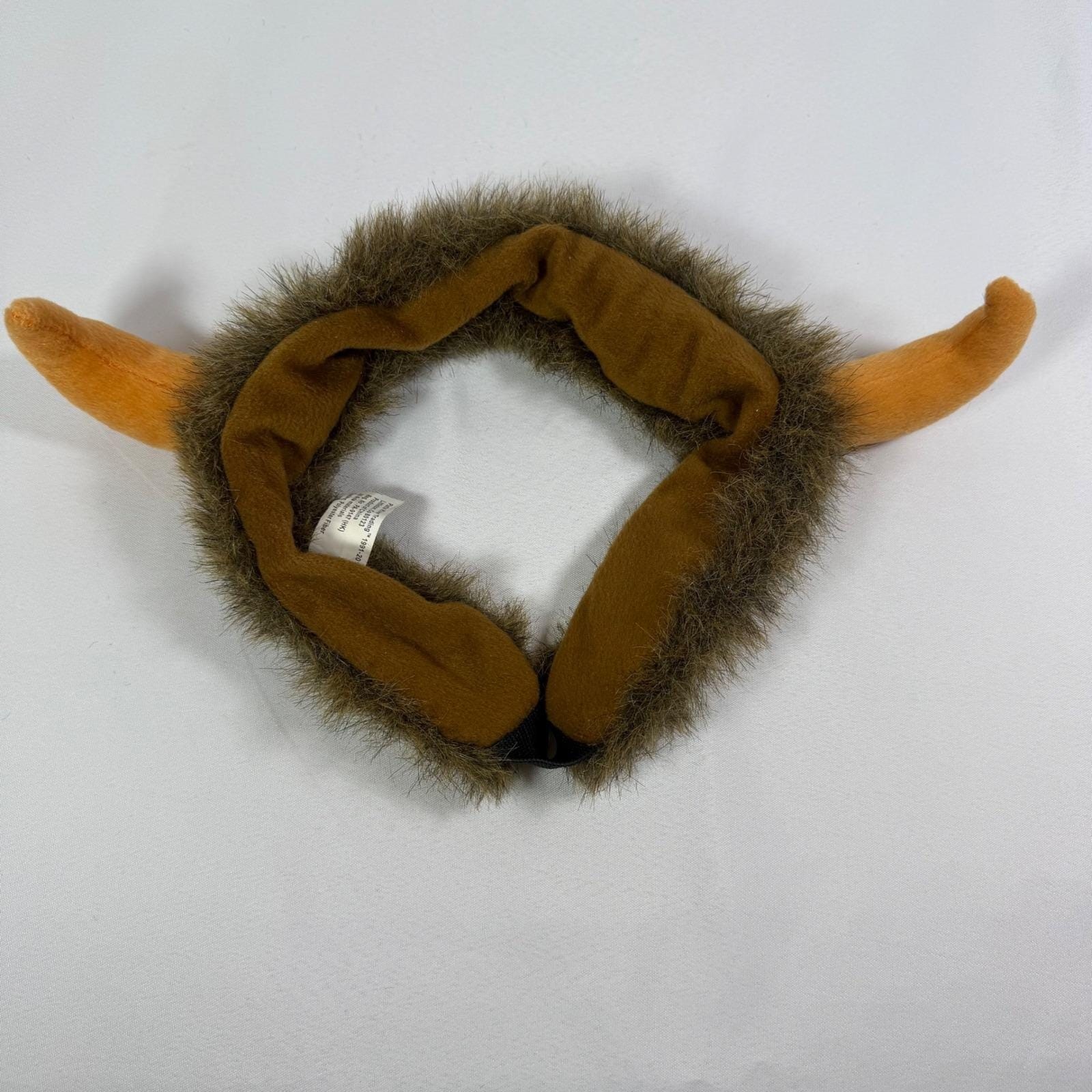 Platte River Trading Bison Buffalo Horns Faux Fur Headband with Chin Strap Brown