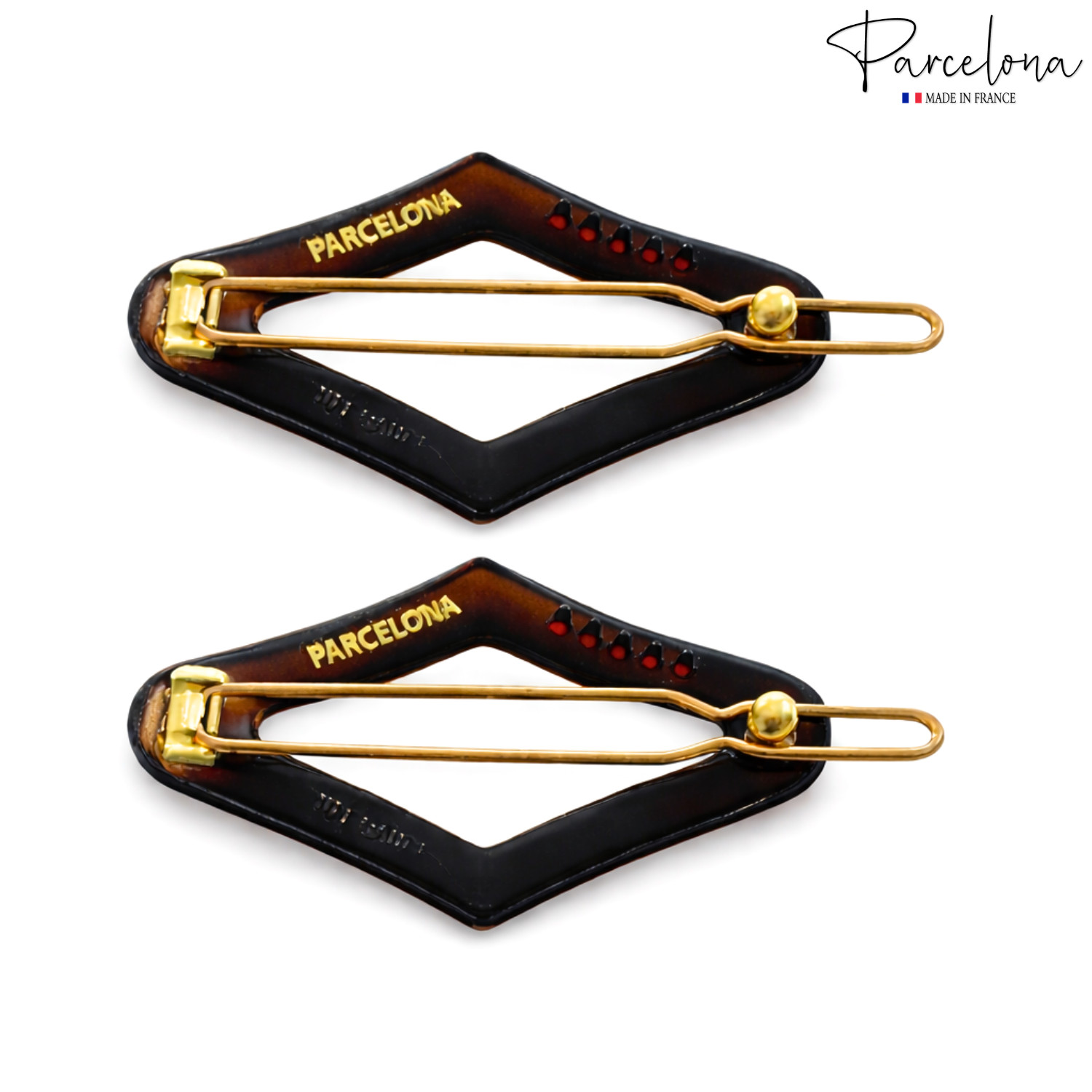 Parcelona Rhombus 2″ Small Tortoise Shell Hair Clip Tige Boule Barrette Womens