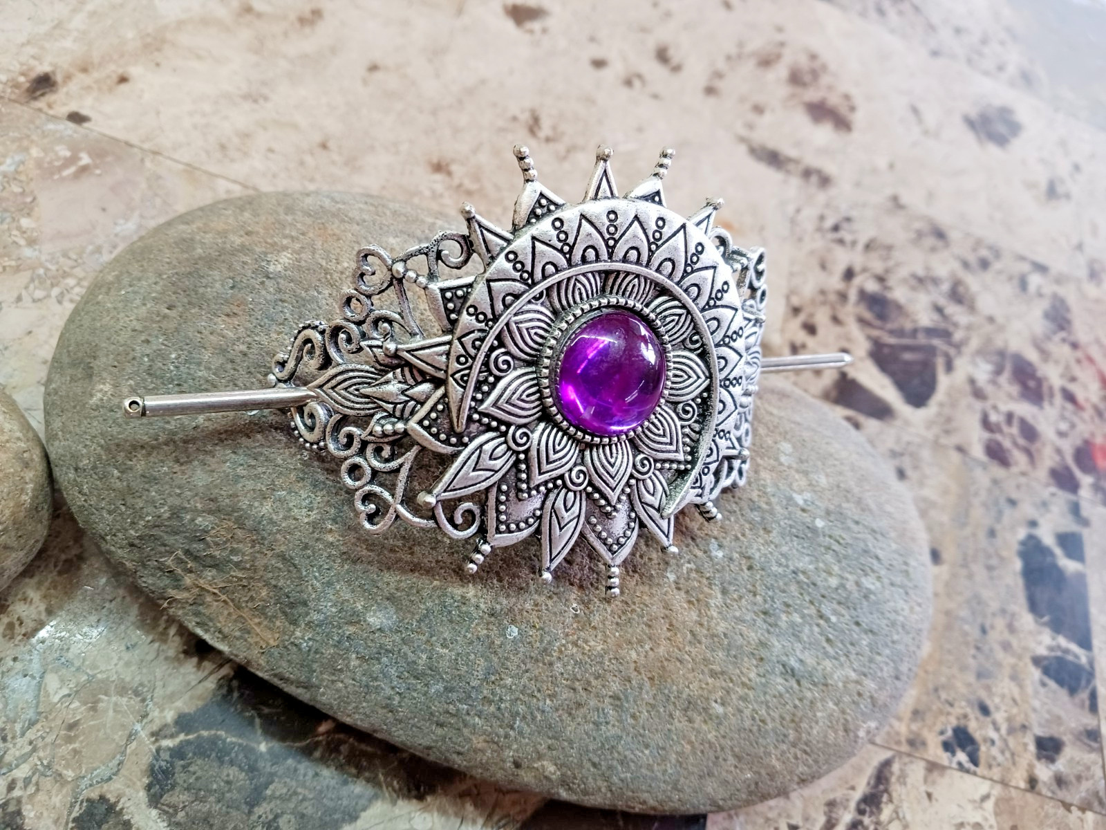 Triple Moon Celtic Knot Hair Pin