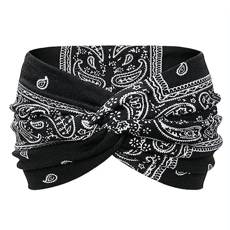 Headbands Yoga Wide Thick Stretch Boho African Turban Leopard Knotted Women