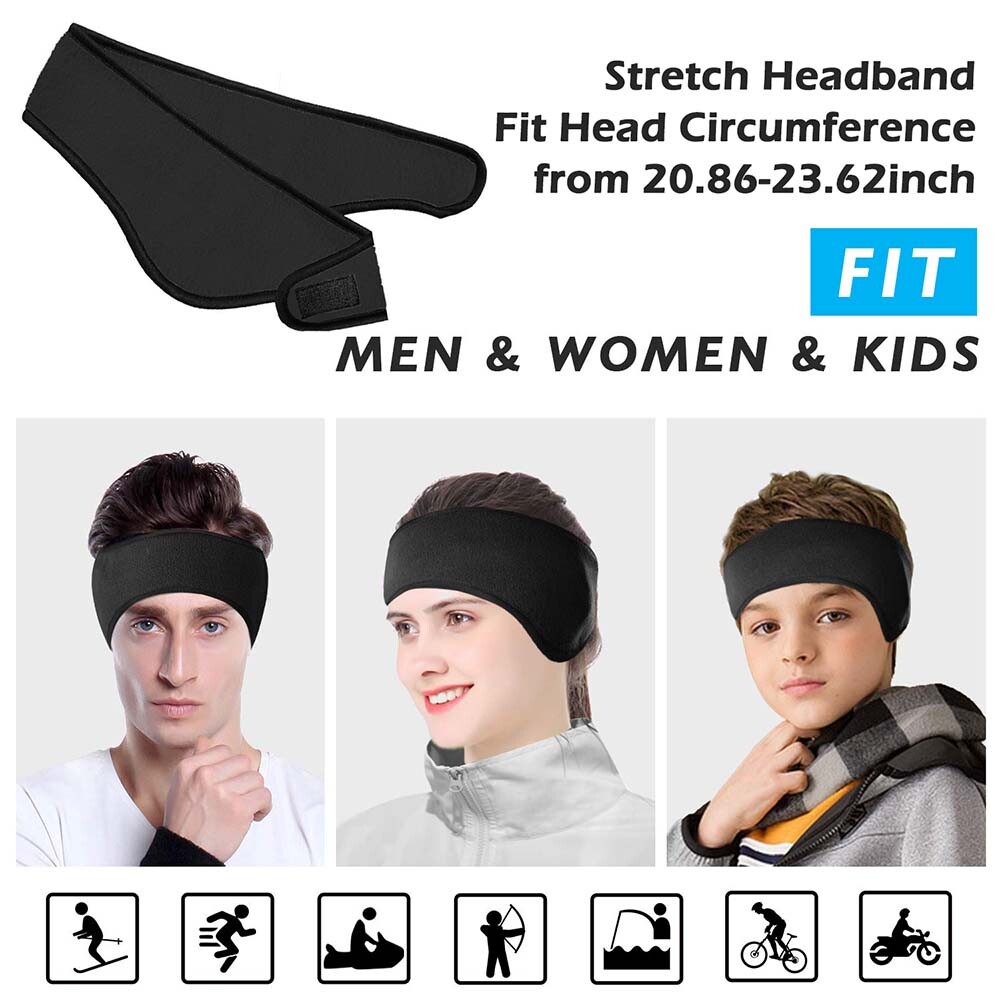 Mens Womens Headband Earwarmer Ear Muffs Polar Fleece Winter Hat Ski Snowboard