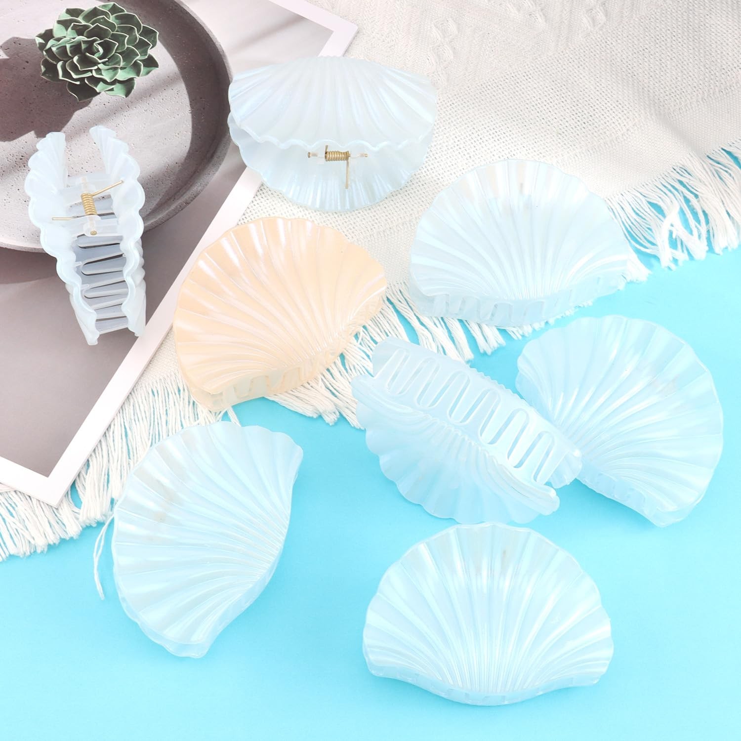 Yuxiaoyu Bridesmaid Proposal Gifts 8PCS Beach Claw Clips With Seashell 1+7