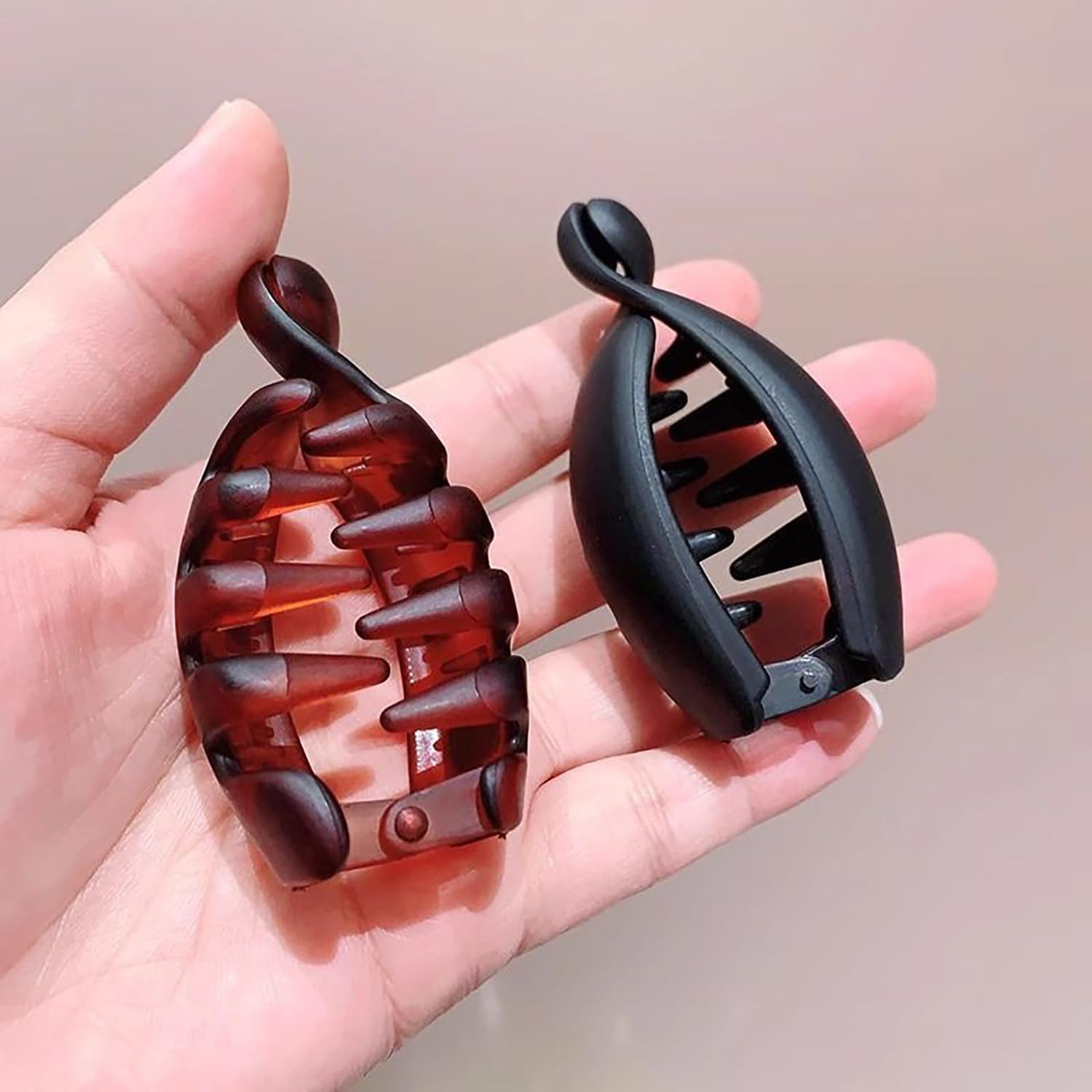 Small Banana Hair Clips for Women 4Pcs Matte Vintage Hair Claw Clips Fashion Cut