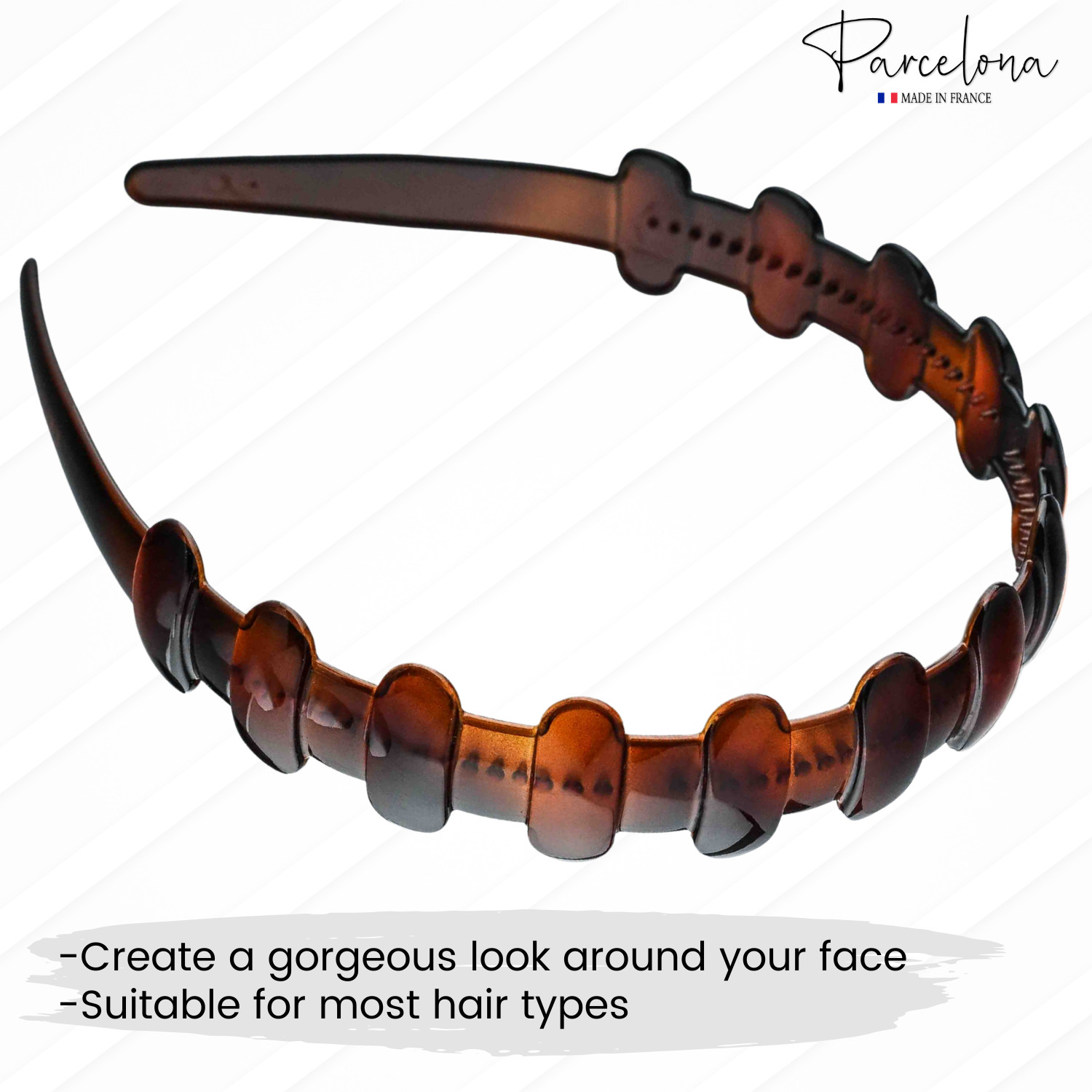 Parcelona French Marais Cellulose Acetate Headband – Non Slip Hair Band for