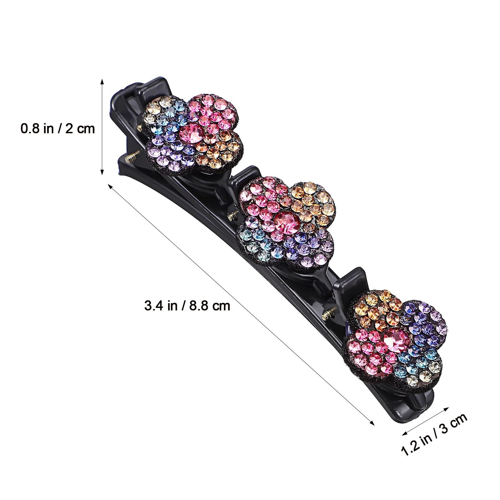 12 Pcs Sparkling Crystal Stone Braided Hair Clips Rhinestone Hair Clips Duckb…