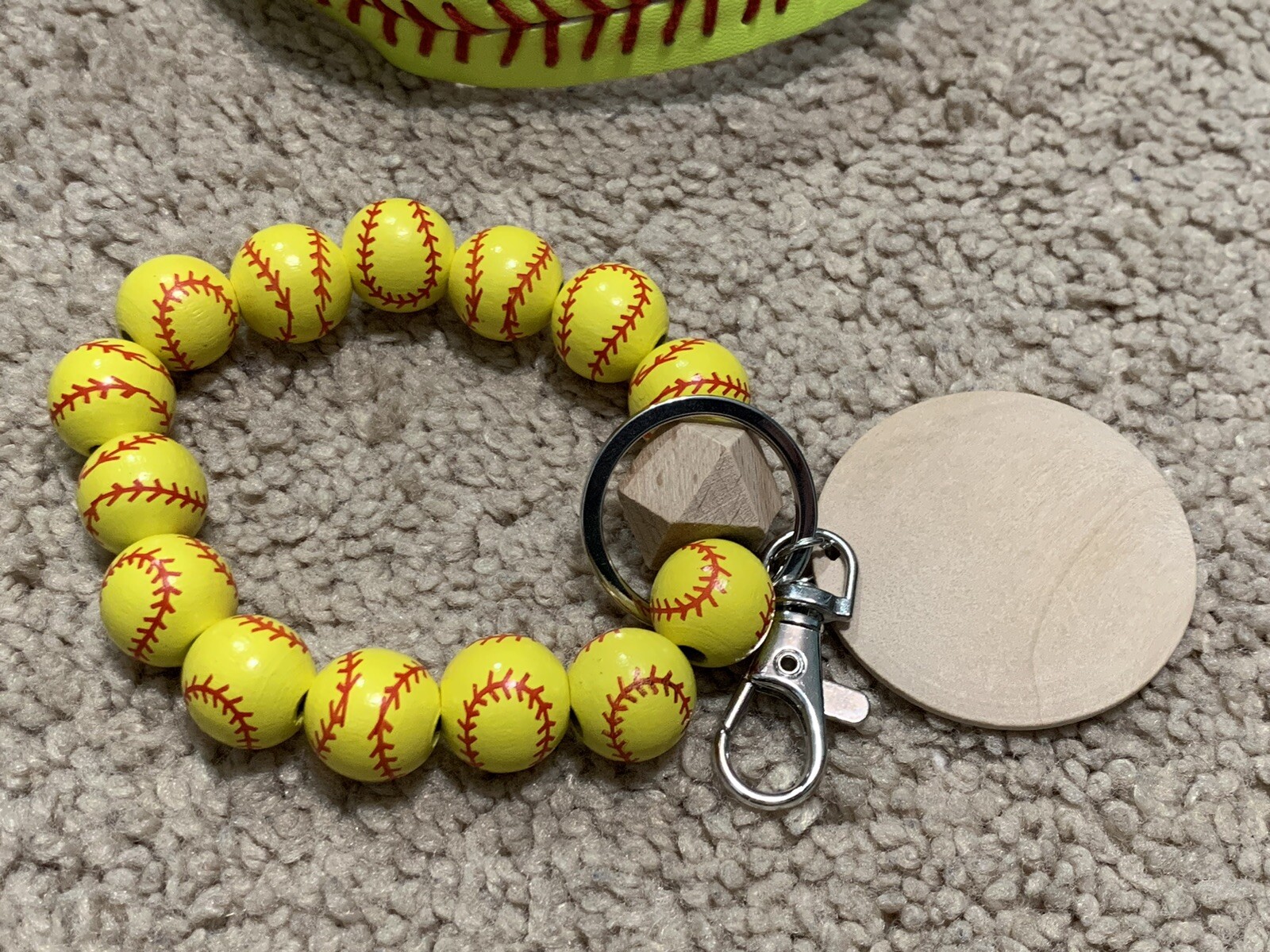 Softball Accessory Set of 2 Hair Band & Keychain New Without Tags